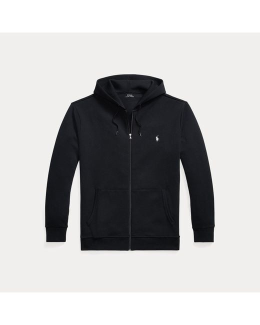 Ralph Lauren Black Double-Knit Full-Zip Hoodie for men