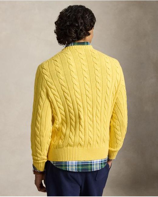 Polo Ralph Lauren Yellow Cable-Knit Cotton Jumper for men
