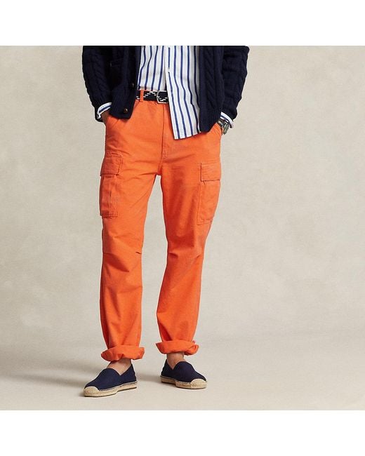 Pantaloni cargo Burroughs in ripstop di Ralph Lauren in Orange da Uomo