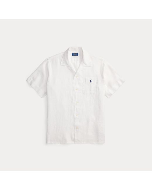 Polo Ralph Lauren Gray Classic Fit Linen Camp Shirt for men