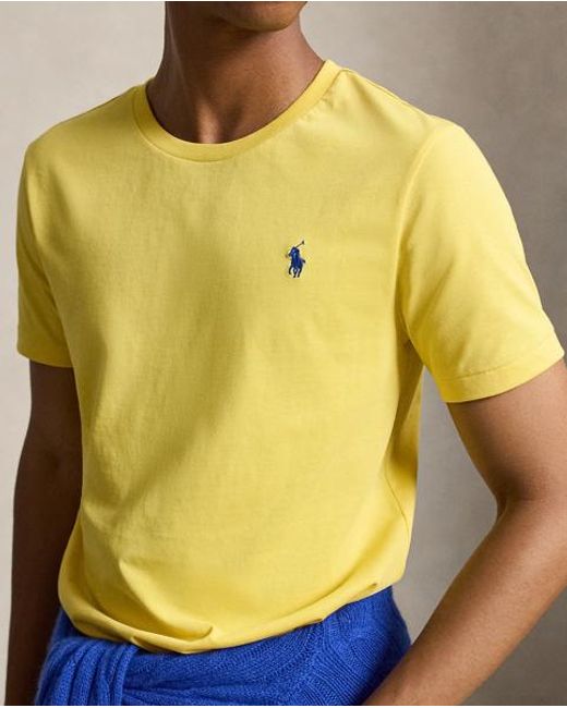 Polo Ralph Lauren Yellow Custom Slim Fit Jersey Crewneck T-Shirt for men