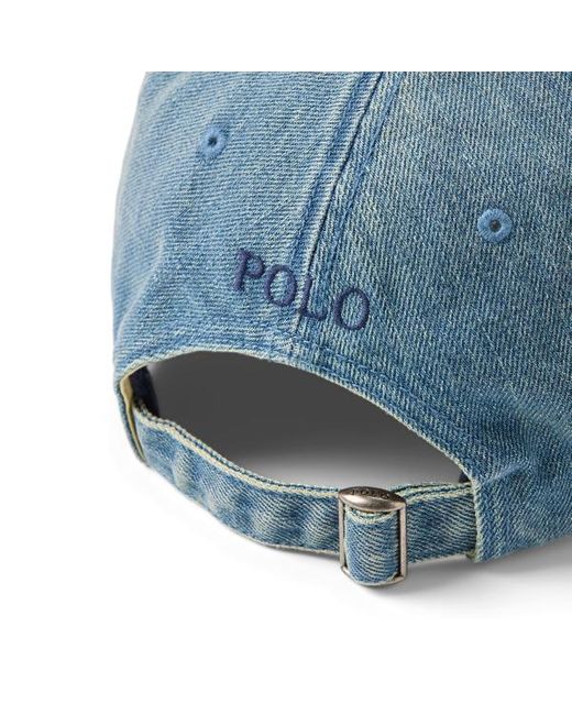 Cappellino denim di cotone indaco di Polo Ralph Lauren in Blue da Uomo
