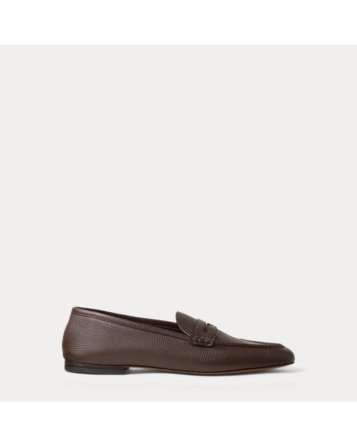 Ralph Lauren Brown Collins Deerskin Penny Loafer for men
