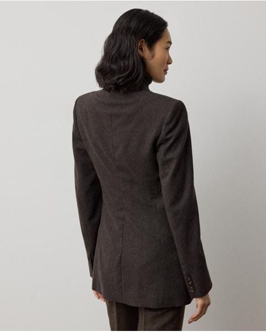 Ralph Lauren Black Rolland Wool Herringbone Jacket