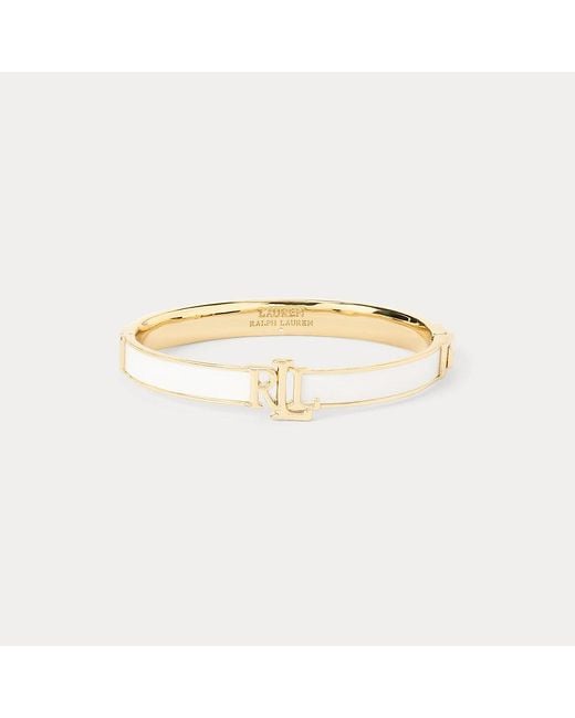 Ralph Lauren Metallic Plated Logo Hinge Bangle