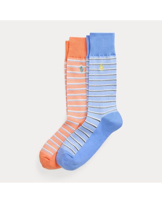 Polo Ralph Lauren 2Er-Pack Gestreifte Anzugsocken in Blue für Herren