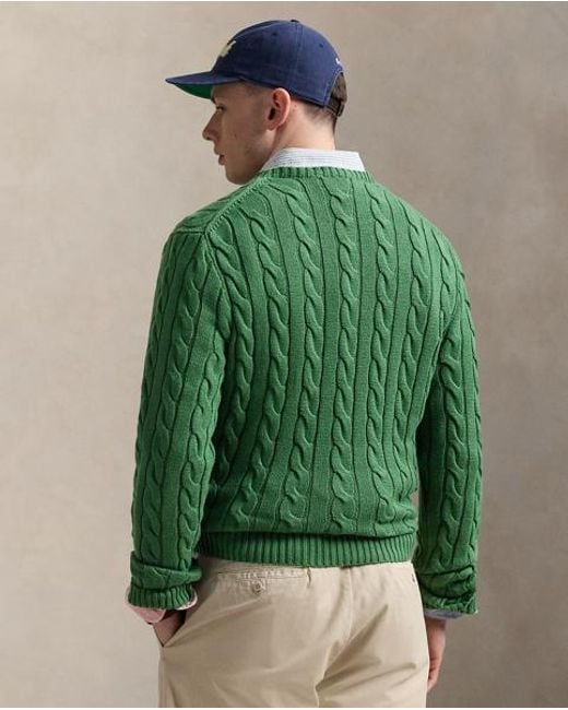 Polo Ralph Lauren Baumwollpullover Mit Zopfmuster in Green für Herren