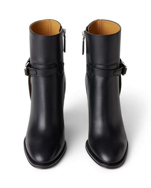 Ralph Lauren Black Donnely 90 Mm Calfskin Bootie