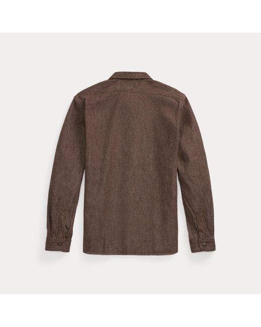 RRL Brown Denim Workshirt for men