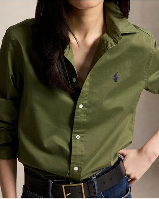 Polo Ralph Lauren Green Classic Fit Cotton Twill Shirt