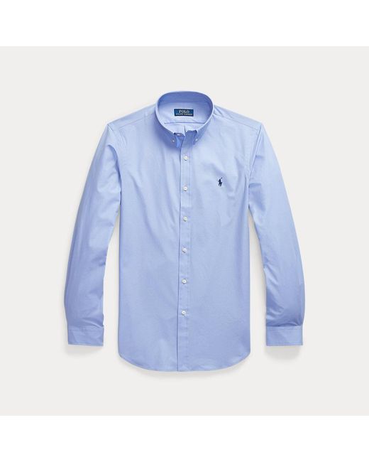 Camisa Slim Fit de popelina elástica Polo Ralph Lauren de hombre de color Blue