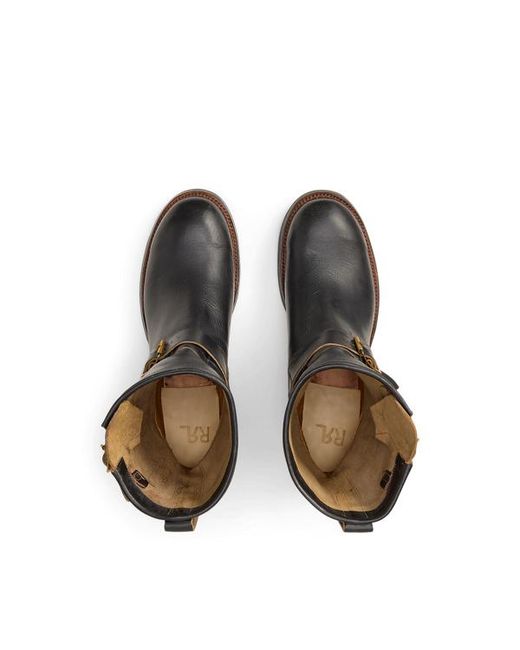 RRL Black Leather Boot for men