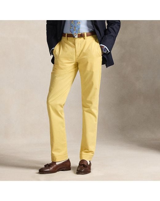 Pantaloni Bedford stretch Straight-Fit di Polo Ralph Lauren in Yellow da Uomo