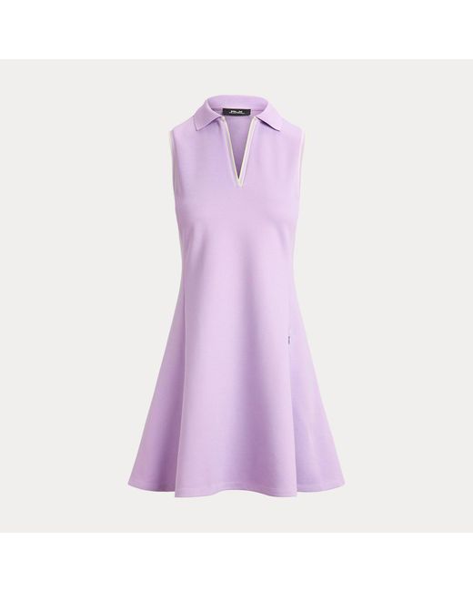Ralph Lauren Purple Sleeveless Piqué Polo Dress