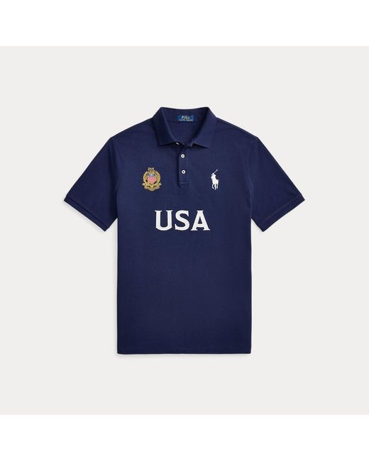 Polo Ralph Lauren Blue Classic Fit Usa Polo Shirt for men