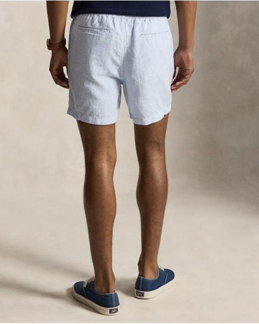 Polo Ralph Lauren Blue 15 Cm Polo Prepster Linen Shorts for men