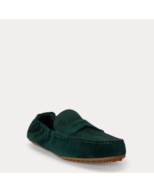 Ralph Lauren Green Wynnie Sheep-Suede Driver