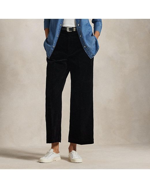 Polo Ralph Lauren Blue Corduroy Wide-leg Cropped Trouser