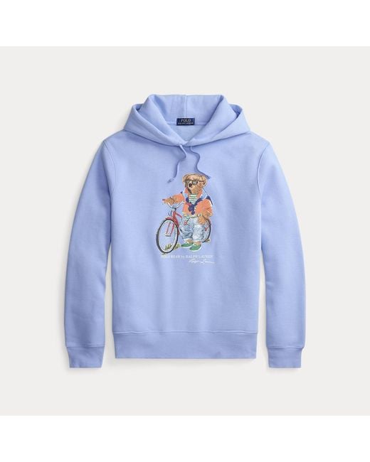 Ralph Lauren Blue Polo Bear Fleece Hoodie for men