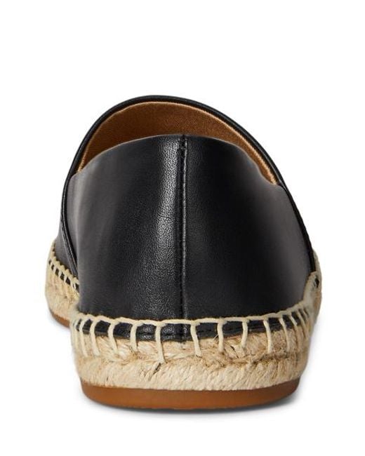 Ralph Lauren Black Cameryn Nappa Leather Espadrille
