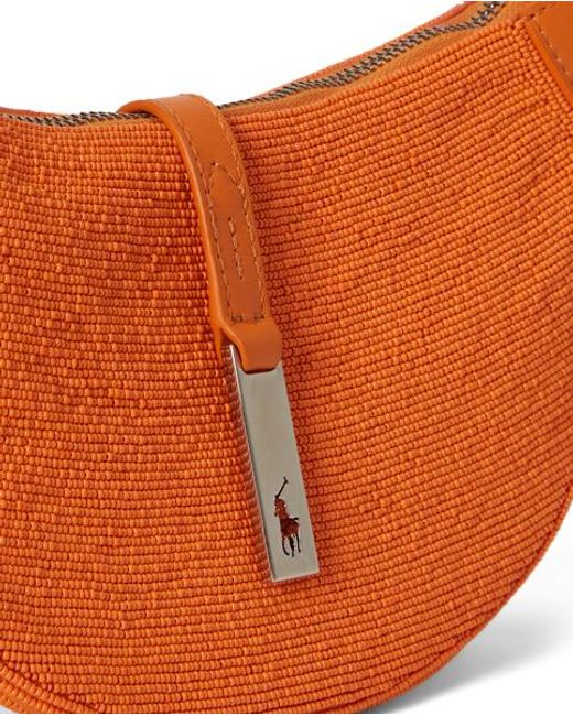 Bolso De Hombro Polo Id Mini Con Cuentas Polo Ralph Lauren de color Orange