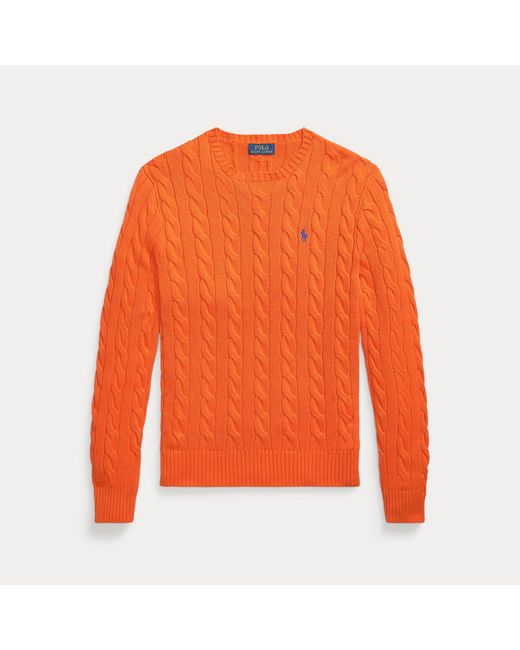 Polo Ralph Lauren Orange Cable-Knit Cotton Sweater for men