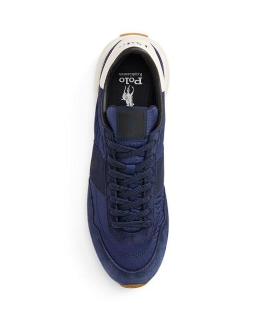 Polo Ralph Lauren Blue Train 89 Suede-Paneled Sneaker for men