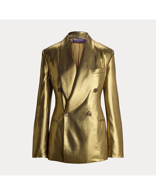 Ralph Lauren Collection Green Gregory Foiled Georgette Jacket