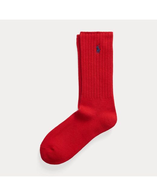 Polo Ralph Lauren Red Cotton-blend Crew Socks for men