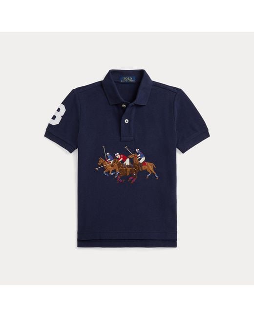 Polo Ralph Lauren Blue Ralph Lauren Boy's Triple-Pony Cotton Polo Shirt for men