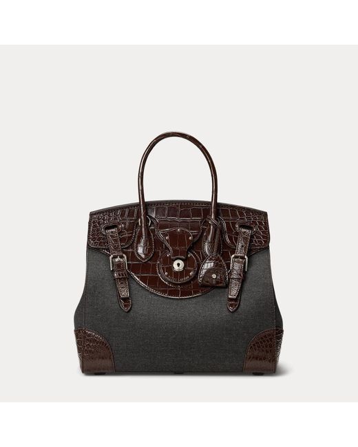 Ralph Lauren Black Flanelltasche Soft Ricky 33 Mit Besatz