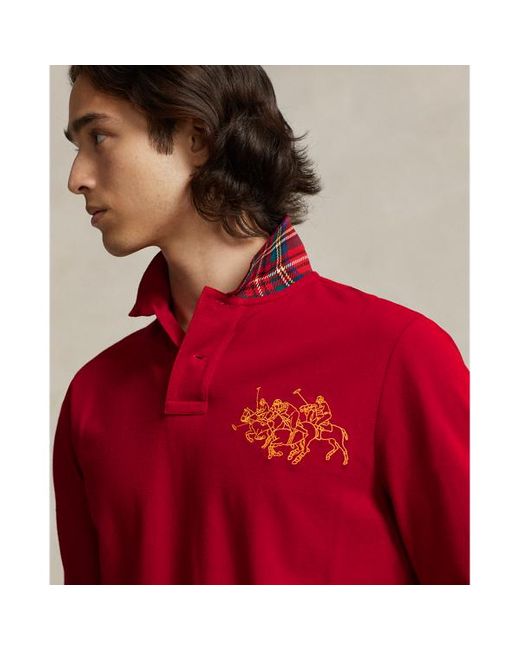Polo Ralph Lauren Red Lunar New Year Triple-pony Polo Shirt for men