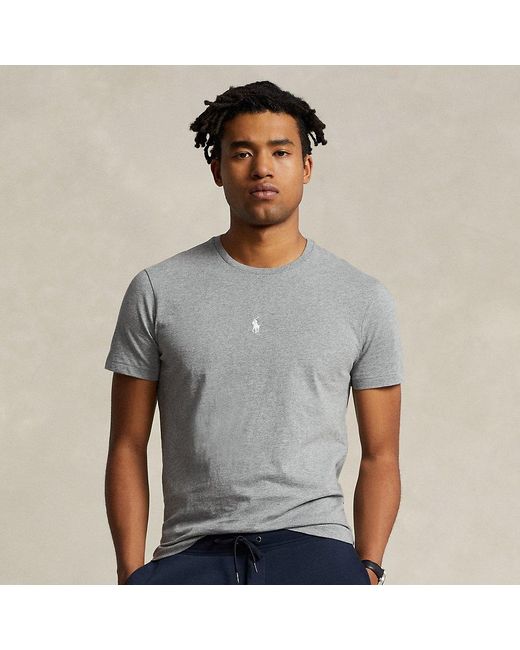 Ralph Lauren Custom Slim Fit Jersey Crewneck T-shirt in Gray for Men | Lyst