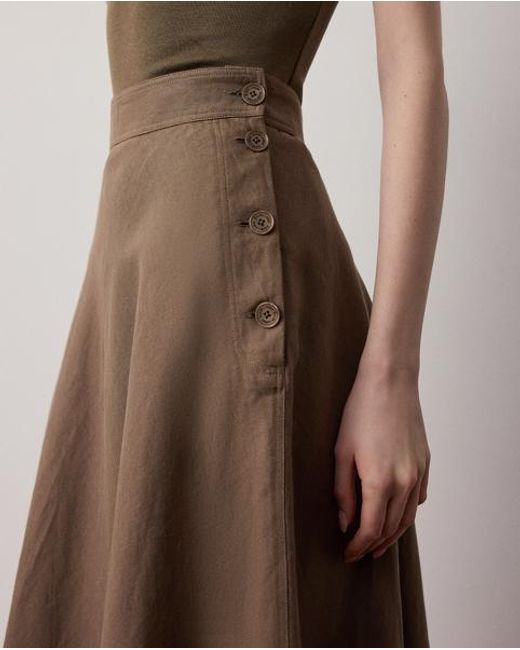 Ralph Lauren Brown Kenzie Linen Skirt