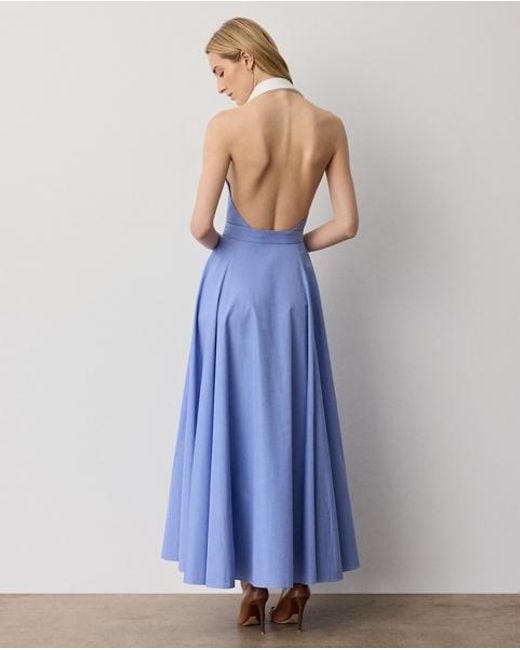 Ralph Lauren Blue Eldred Cotton Day Dress