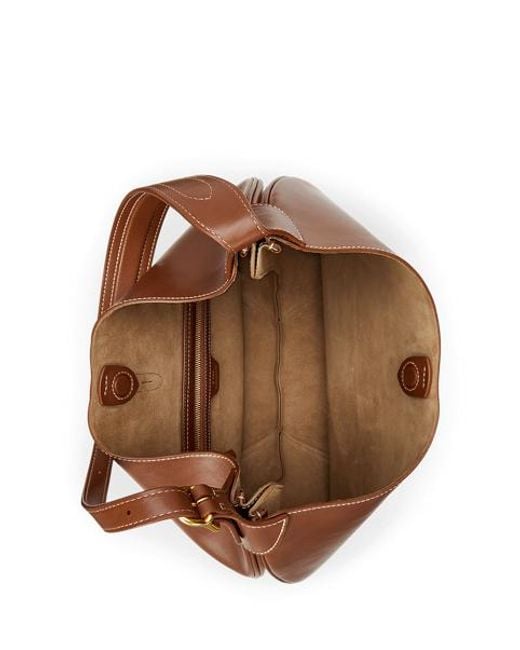Polo Ralph Lauren Brown Große Kalbsleder-Schultertasche Polo Id