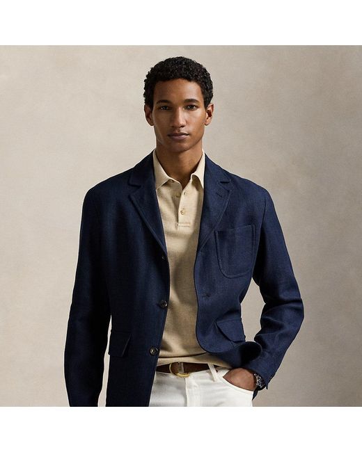 Veste En Lin Et Coton À Chevrons Polo Ralph Lauren pour homme en coloris Blue