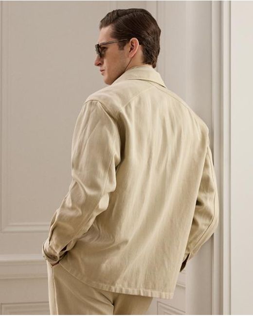 Ralph Lauren Natural Garment-Dyed Cotton-Linen Shirt for men