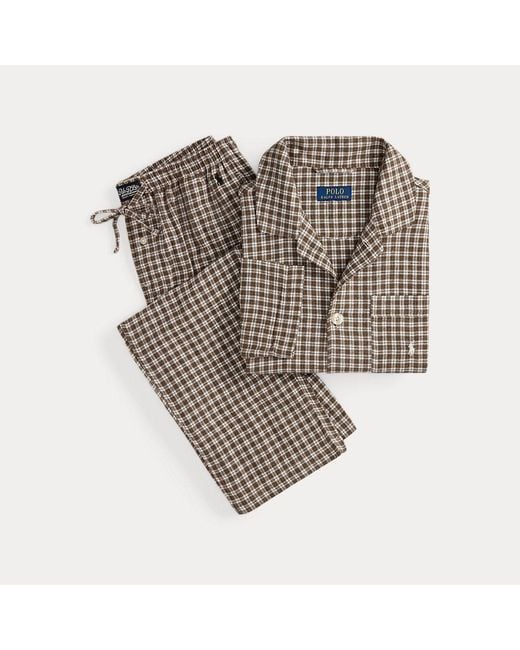 Polo Ralph Lauren Karierter Pyjama Aus Flanell in Brown für Herren