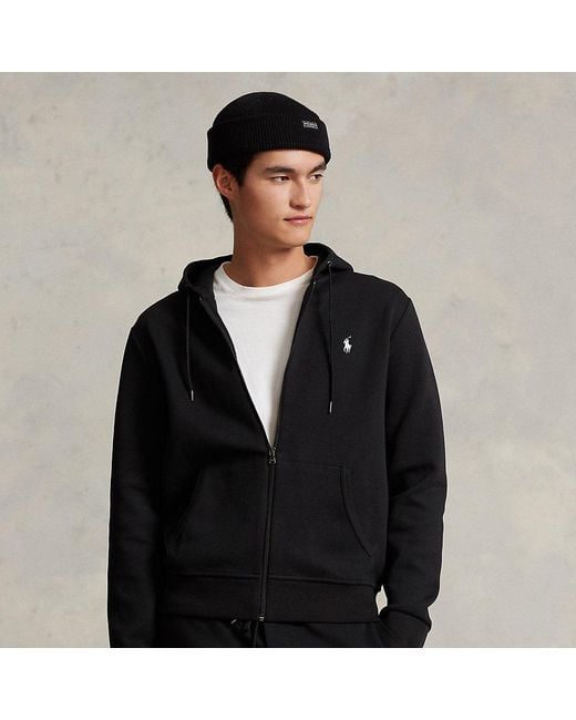 Polo Ralph Lauren Double knit Full zip Hoodie in Black for Men Lyst UK