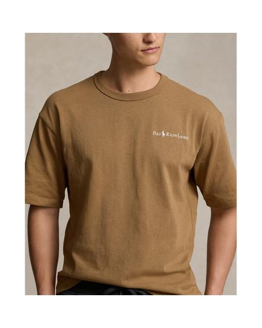 Maglietta in jersey con logo Relaxed-Fit di Polo Ralph Lauren in Natural da Uomo