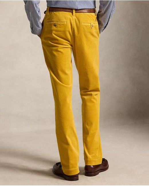 Polo Ralph Lauren Yellow Straight Fit Stretch Corduroy Trousers for men