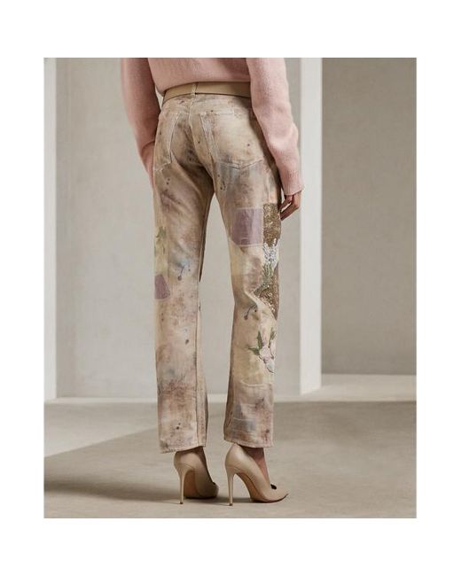 Ralph Lauren Collection Natural Verzierte Patchwork-Jeans Lylah