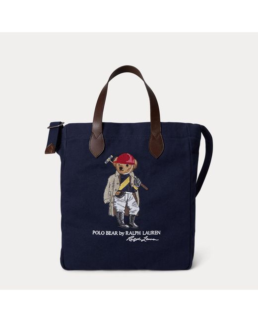 Polo Ralph Lauren Blue Polo Bear Canvas Shopper Tote for men