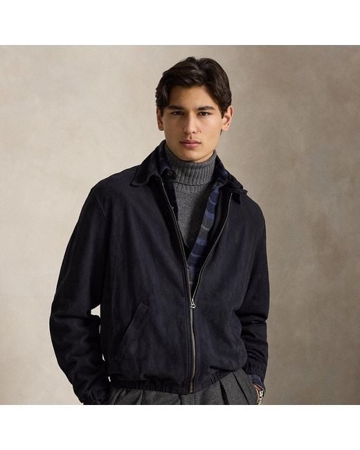 Polo Ralph Lauren Blue The Bayport Suede Jacket for men