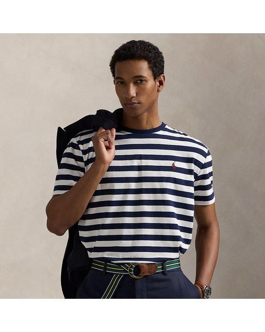 Ralph Lauren Black Classic Fit Striped Jersey T-Shirt for men