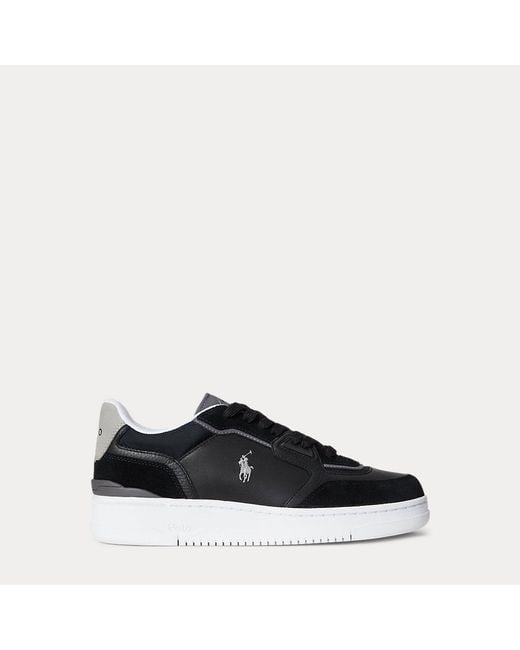 Sneaker Open Masters in camoscio di Polo Ralph Lauren in Black da Uomo