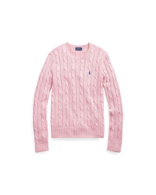 Polo Ralph Lauren Pink Cable-knit Cotton Sweater
