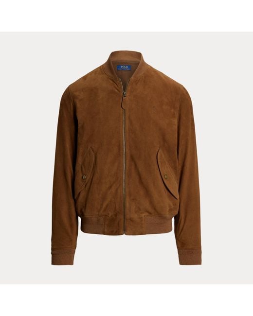 Polo Ralph Lauren Bomberjacke Aus Wildleder in Brown für Herren