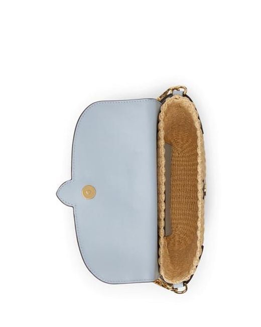 Ralph Lauren Multicolor Straw-Leather Small Lynden Shoulder Bag